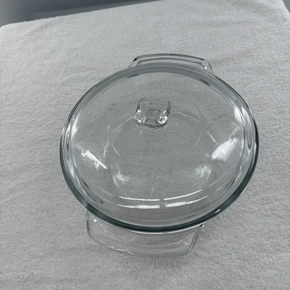 VTG Anchor Hocking 1.5qt Clear Glass Casserole Dish with Lid Oven/Microwave